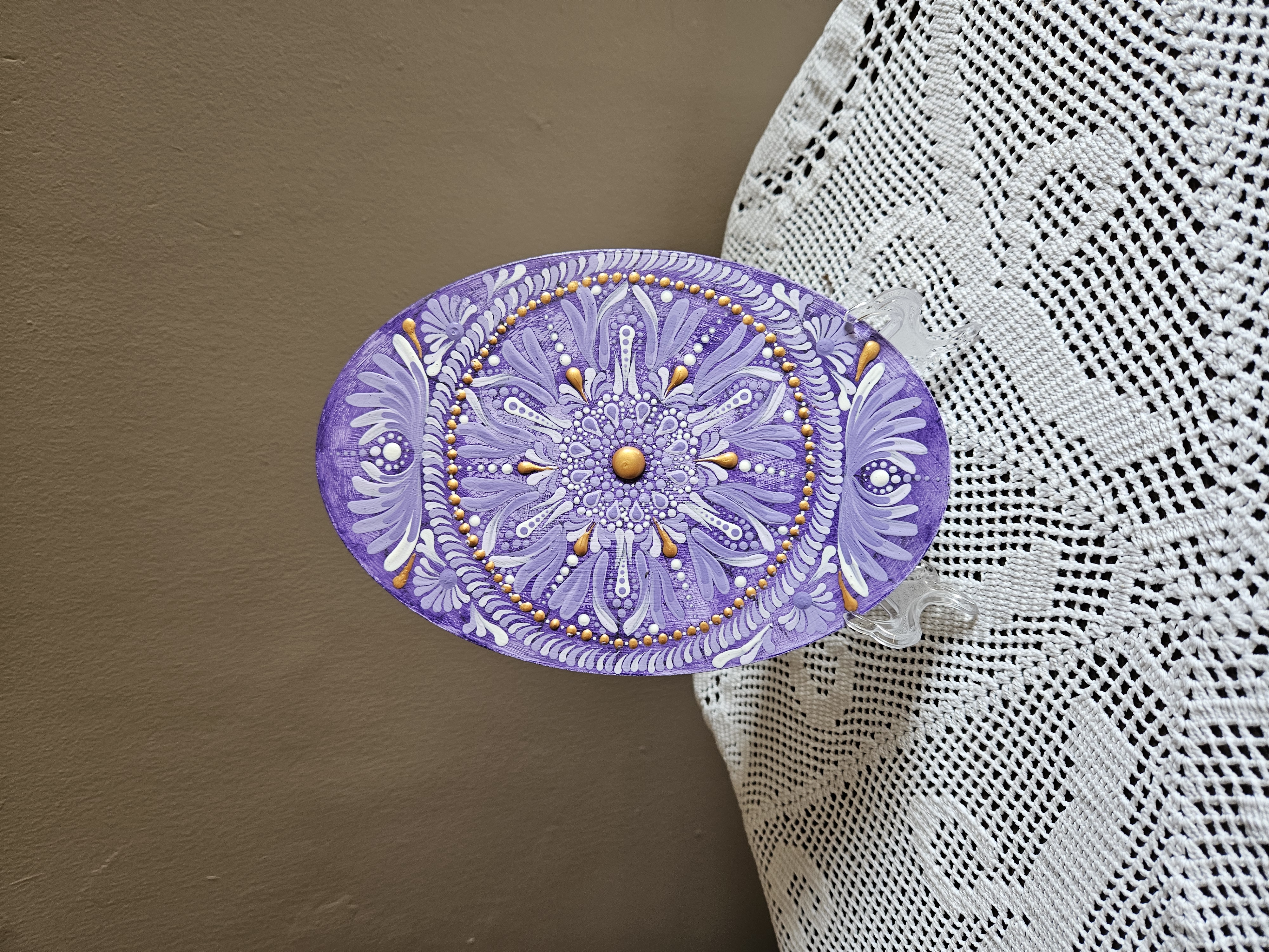 Oval purple dot mandala