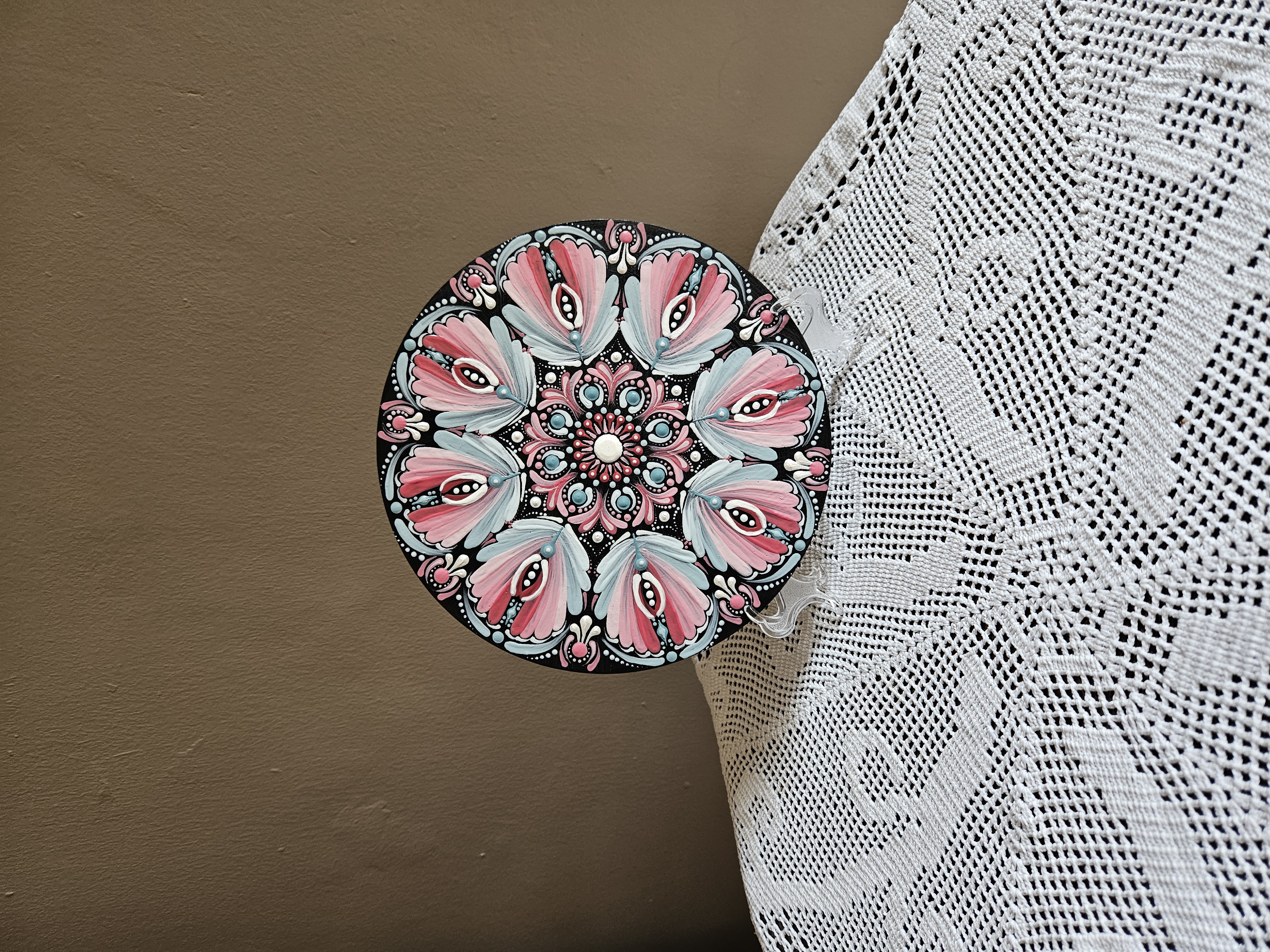 Round red tulips mandala